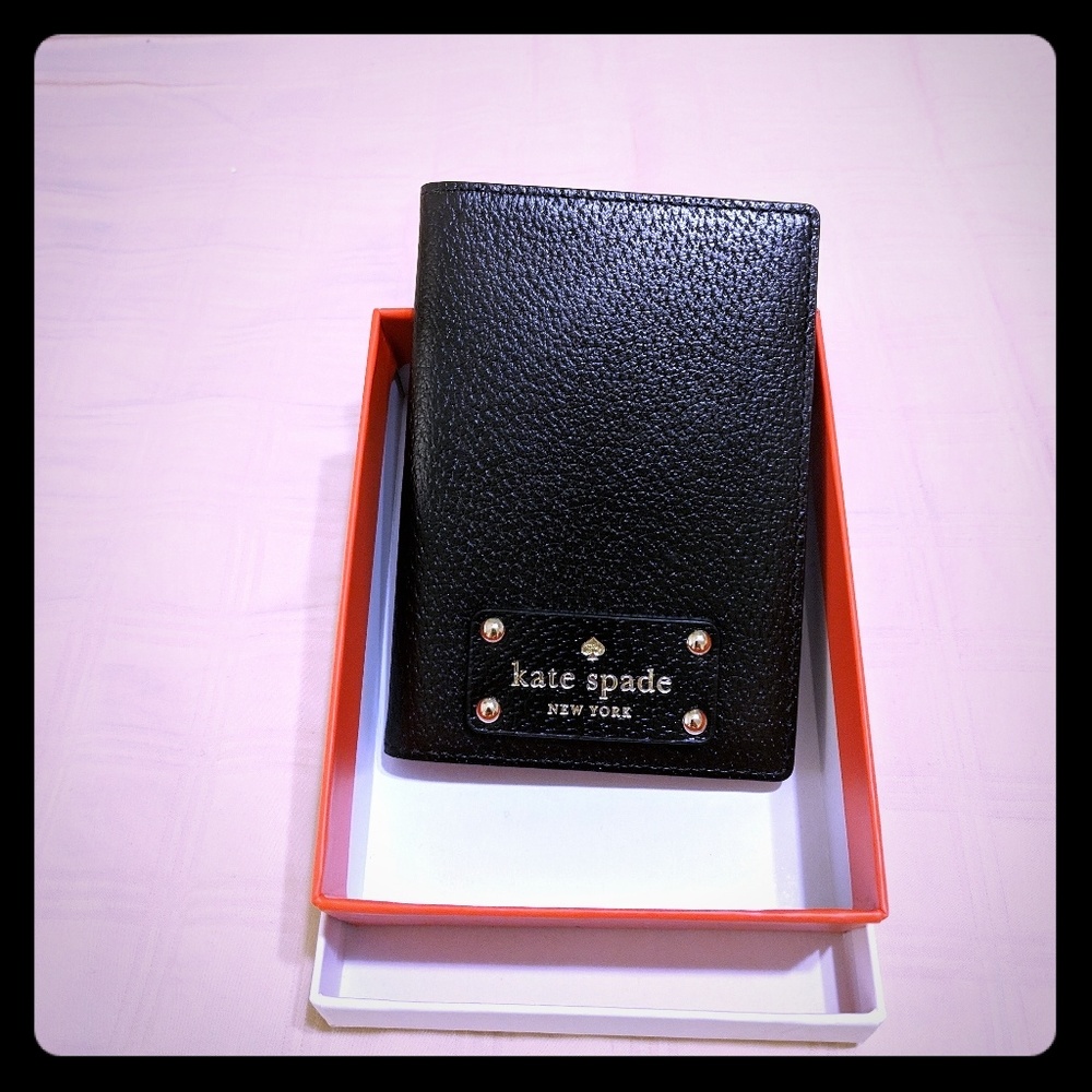 Kate Spade Black Leather Passport Holder